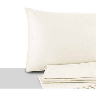 Giovanni Dolcinotti Lot de 2 taies d'oreiller pour lit double et simple 40 x 60 cm – 100% coton – Fabriqué en Italie – Couleur ivoire Giovanni Dolcinotti Lot de 2 taies d'oreiller pour lit double et simple 40 x 60 cm – 100% coton – Fabriqué en Italie – Couleur ivoire