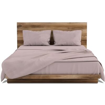GEMITEX Parure de lit fabriquée en Italie en 100% coton, couleur unie, pour lit double, ligne coton, couleur rose poudre, avec traitement anti-boulochage et hypoallergénique GEMITEX Parure de lit fabriquée en Italie en 100% coton, couleur unie, pour lit double, ligne coton, couleur rose poudre, avec traitement anti-boulochage et hypoallergénique