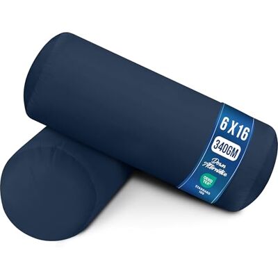 Utopia Bedding Lot de 2 rouleaux de coussin de soutien en fibre creuse Bleu marine 15 x 40 cm Utopia Bedding Lot de 2 rouleaux de coussin de soutien en fibre creuse Bleu marine 15 x 40 cm
