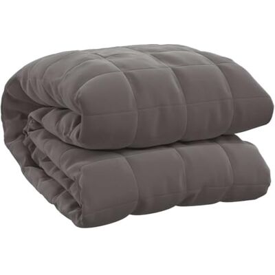 vidaXL Couverture lestée Gris 150x200 cm 7 kg Tissu vidaXL Couverture lestée Gris 150x200 cm 7 kg Tissu