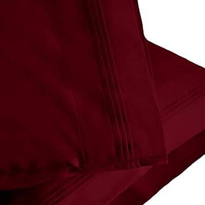 Superior Home City Parure de lit 100% coton Bordeaux Taie d'oreiller Superior Home City Parure de lit 100% coton Bordeaux Taie d'oreiller