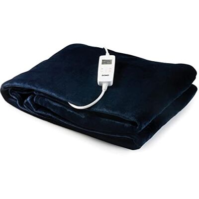 Domo DO637ED Couverture chauffante électrique 180 x 130 cm Polaire flanelle Lavable Minuterie Protection contre la surchauffe 1P 160 W Bleu Domo DO637ED Couverture chauffante électrique 180 x 130 cm Polaire flanelle Lavable Minuterie Protection contre la surchauffe 1P 160 W Bleu
