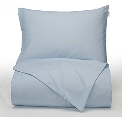 Bianca Plain Dyed Blue Parure housse de couette 140 x 220 + 60 x 70 + 60 x 70 blanc Bianca Plain Dyed Blue Parure housse de couette 140 x 220 + 60 x 70 + 60 x 70 blanc