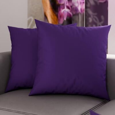PETTI Artigiani Italiani Paire de taies d'oreiller 40 x 40 cm en microfibre, coussins d'ameublement, canapé, 2 housses de coussin, taie d'oreiller couleur unie pourpre, 100% fabriqué en Italie PETTI Artigiani Italiani Paire de taies d'oreiller 40 x 40 cm en microfibre, coussins d'ameublement, canapé, 2 housses de coussin, taie d'oreiller couleur unie pourpre, 100% fabriqué en Italie
