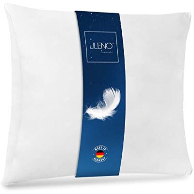 LILENO HOME Coussin en plumes, 80 x 80 cm, idéal pour les personnes allergiques et les enfants, à ressorts, rembourrage de 1500 g LILENO HOME Coussin en plumes, 80 x 80 cm, idéal pour les personnes allergiques et les enfants, à ressorts, rembourrage de 1500 g