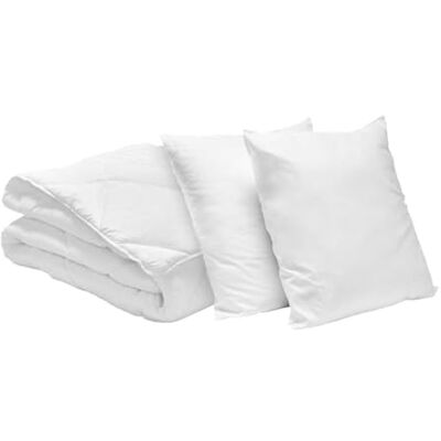 Bleu Calin Pack Couette 2 Personnes 220x240 cm + 2 Oreillers 60x60 cm, Lavables à 95° LBOB40 Bleu Calin Pack Couette 2 Personnes 220x240 cm + 2 Oreillers 60x60 cm, Lavables à 95° LBOB40