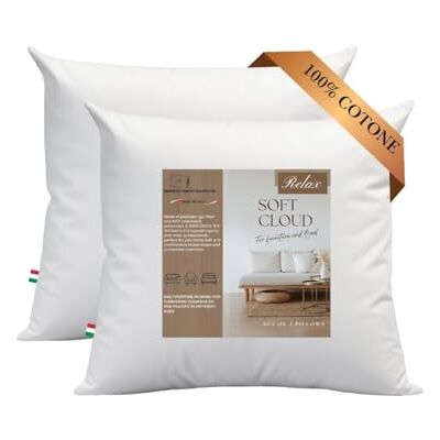 GM Soft Cloud Coussins pour canape 45x45 cm interieur decoratif coussins pour canape et lit 2 pices revtement 100% coton frais hypoallergenique et respirant Fabrique en Italie GM Soft Cloud Coussins pour canape 45x45 cm interieur decoratif coussins pour canape et lit 2 pices revtement 100% coton frais hypoallergenique et respirant Fabrique en Italie