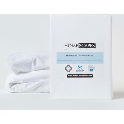HOMESCAPES Couette Protecteur imperméable en 100% polypropylène de 135 x 200 cm hypoallergénique HOMESCAPES Couette Protecteur imperméable en 100% polypropylène de 135 x 200 cm hypoallergénique