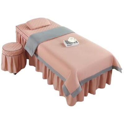 ATEUXOL Parure de lit 4 pièces pour salon de beauté, housse de massage, spa, couvre-lit, oreiller, tabouret, couette, club (Khaki, 180 x 70) ATEUXOL Parure de lit 4 pièces pour salon de beauté, housse de massage, spa, couvre-lit, oreiller, tabouret, couette, club (Khaki, 180 x 70)