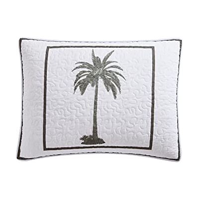 Tommy Bahama Collection Palm Island Taie d'oreiller 100% coton, douce et respirante avec fermeture à enveloppe, prélavée pour plus de douceur, très grand lit, gris Tommy Bahama Collection Palm Island Taie d'oreiller 100% coton, douce et respirante avec fermeture à enveloppe, prélavée pour plus de douceur, très grand lit, gris
