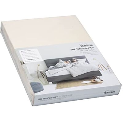 TEMPUR -FIT Drap housse, très extensible, convient aux matelas de 140/160 cm x 200/220 cm, lavable en machine et sans produits chimiques, crème TEMPUR -FIT Drap housse, très extensible, convient aux matelas de 140/160 cm x 200/220 cm, lavable en machine et sans produits chimiques, crème