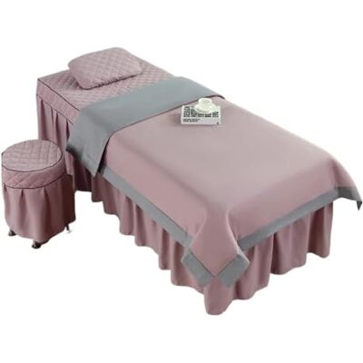 FonHNDG Ensembles de housses pour lits de salon de beauté Parure de lit 4 pièces for salon beauté, massage, spa, couvre-lit, taie d'oreiller, tabouret, couette, club(Pink,190x80) FonHNDG Ensembles de housses pour lits de salon de beauté Parure de lit 4 pièces for salon beauté, massage, spa, couvre-lit, taie d'oreiller, tabouret, couette, club(Pink,190x80)