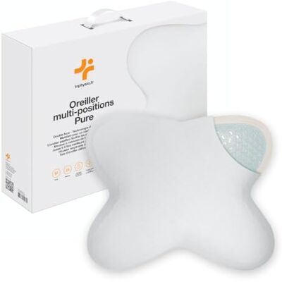 Inphysio ® Oreiller Ergonomique Cervical Oreiller Mousse à Memoire de Forme Oreiller Gel Rafraichissant Coussin Orthopédique Multiposition Oreiller Double Face, 53x43x12 cm Blanc Inphysio ® Oreiller Ergonomique Cervical Oreiller Mousse à Memoire de Forme Oreiller Gel Rafraichissant Coussin Orthopédique Multiposition Oreiller Double Face, 53x43x12 cm Blanc