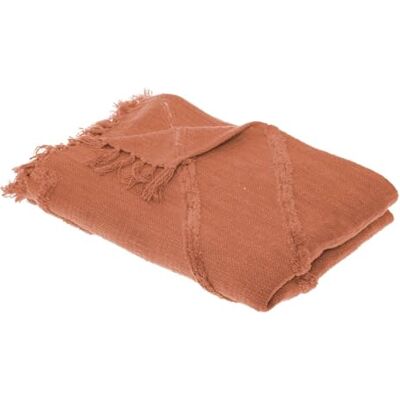ATMOSPHERA CREATEUR D'INTERIEUR Atmosphera Jeté de lit Inca en coton tufté terracotta 130x180 cm ATMOSPHERA CREATEUR D'INTERIEUR Atmosphera Jeté de lit Inca en coton tufté terracotta 130x180 cm