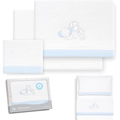 Interbaby Parure de lit pour berceau de 50 x 80 cm pour bébé Draps d'hiver en tissu corail Modèle éléphant ballon cœur Comprend drap housse, drap plat et taie d'oreiller Interbaby Parure de lit pour berceau de 50 x 80 cm pour bébé Draps d'hiver en tissu corail Modèle éléphant ballon cœur Comprend drap housse, drap plat et taie d'oreiller