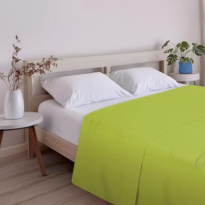 ECOMMERC3 Drap de dessus extra doux et confortable pour lit de 80 cm, couleur pistache, fabriqué 100% en Espagne, respirant, facile d'entretien ECOMMERC3 Drap de dessus extra doux et confortable pour lit de 80 cm, couleur pistache, fabriqué 100% en Espagne, respirant, facile d'entretien
