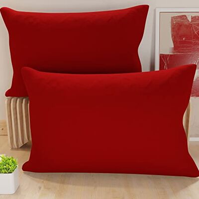PETTI Artigiani Italiani Paire de taies d'oreiller 50 x 70 cm en microfibre, coussins d'ameublement, canapé, 2 housses de coussin, taie d'oreiller couleur unie Bordeaux, 100% fabriqué en Italie PETTI Artigiani Italiani Paire de taies d'oreiller 50 x 70 cm en microfibre, coussins d'ameublement, canapé, 2 housses de coussin, taie d'oreiller couleur unie Bordeaux, 100% fabriqué en Italie