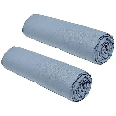 TODAY Essential Lot de 2 draps Housses 140x190 cm 2 Personnes 100% Coton Denim TODAY Essential Lot de 2 draps Housses 140x190 cm 2 Personnes 100% Coton Denim