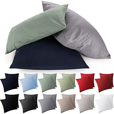 Blumtal Taie Oreiller 65x65 Lot de 2 Housse de Coussin Microfibre Taies d'oreillers avec fermeture enveloppe, certifiée Oeko-Tex, extra douce et lavable Vert d'été Blumtal Taie Oreiller 65x65 Lot de 2 Housse de Coussin Microfibre Taies d'oreillers avec fermeture enveloppe, certifiée Oeko-Tex, extra douce et lavable Vert d'été