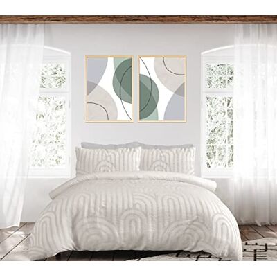 Sleepdown Parure de lit avec Housse de Couette et taies d'oreiller géométriques texturées et touffetées Couleur Champagne Naturel, Entretien Facile, très Grand lit (230 x 220 cm) Sleepdown Parure de lit avec Housse de Couette et taies d'oreiller géométriques texturées et touffetées Couleur Champagne Naturel, Entretien Facile, très Grand lit (230 x 220 cm)