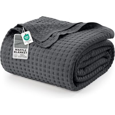 Utopia Bedding Couverture gaufrée 100 % coton, 300 g/m², douce, légère, respirante, pour toutes les saisons, grand lit, 228 x 228 cm, anthracite Utopia Bedding Couverture gaufrée 100 % coton, 300 g/m², douce, légère, respirante, pour toutes les saisons, grand lit, 228 x 228 cm, anthracite