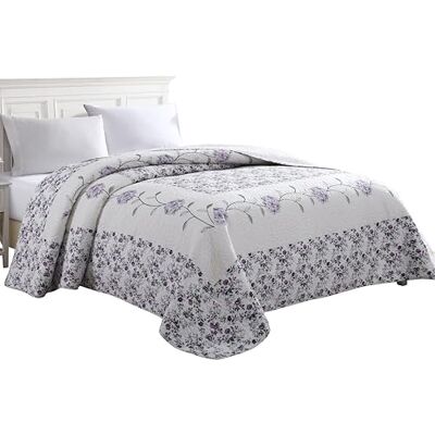 Beatrice Home Fashions Couvre-lit matelassé léger avec broderie florale d'œillet, toutes saisons, très grand lit, lavande Beatrice Home Fashions Couvre-lit matelassé léger avec broderie florale d'œillet, toutes saisons, très grand lit, lavande