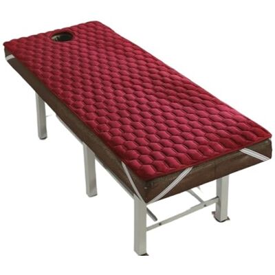 LYHYDMA Surmatelas de lit de massage pour salon de beauté Coussin épais antidérapant avec trou Rouge 75 x 190 cm LYHYDMA Surmatelas de lit de massage pour salon de beauté Coussin épais antidérapant avec trou Rouge 75 x 190 cm