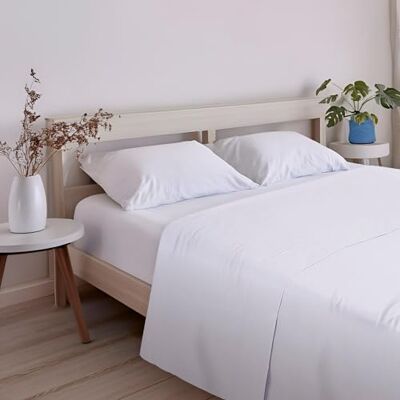 ECOMMERC3 Drap de dessus extra doux et confortable pour lit de 90 cm, blanc, fabriqué en Espagne, respirant, facile d'entretien ECOMMERC3 Drap de dessus extra doux et confortable pour lit de 90 cm, blanc, fabriqué en Espagne, respirant, facile d'entretien