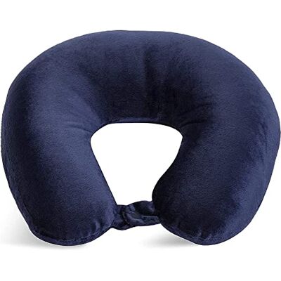 Wolf Essentials World's Best Oreiller tour de cou en microfibre douce Bleu marine Wolf Essentials World's Best Oreiller tour de cou en microfibre douce Bleu marine