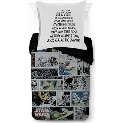 Jay Franco Star Wars Darth Vader Parure de lit pour enfant avec taie d'oreiller Housse de couette uniquement (rembourrage non inclus), Luke Skywalker, Chewbacca, R2-D2, Gris, 2 pièces pour lit simple Jay Franco Star Wars Darth Vader Parure de lit pour enfant avec taie d'oreiller Housse de couette uniquement (rembourrage non inclus), Luke Skywalker, Chewbacca, R2-D2, Gris, 2 pièces pour lit simple