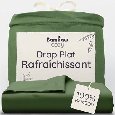 Bambaw Drap Plat Bambou 240x290 cm, Drap Rafraîchissant, Anti Acariens, et Hypoallergénique, Linge de Lit en Bambou pour 2 Personnes, Qualité Hôtellerie, Certifié Oeko-Tex (Olive) Bambaw Drap Plat Bambou 240x290 cm, Drap Rafraîchissant, Anti Acariens, et Hypoallergénique, Linge de Lit en Bambou pour 2 Personnes, Qualité Hôtellerie, Certifié Oeko-Tex (Olive)