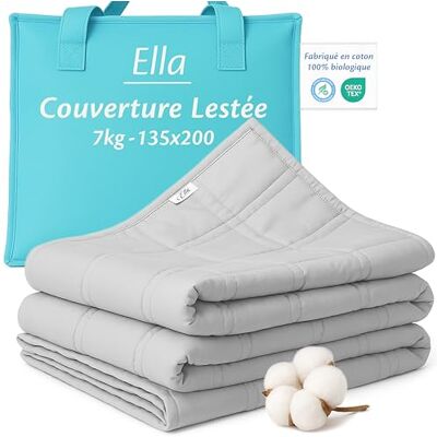Ella Couverture Lestée Adulte 135x200cm 7kg Couverture Pondérée Relaxante & Calmante 7 Couches, Perles de Verre Hypoallergéniques, Couche Externe Coton Doux & Rafraîchissant Weighted Blanket Ella Couverture Lestée Adulte 135x200cm 7kg Couverture Pondérée Relaxante & Calmante 7 Couches, Perles de Verre Hypoallergéniques, Couche Externe Coton Doux & Rafraîchissant Weighted Blanket