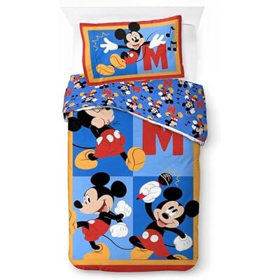 Jay Franco Kids Disney Mickey Mouse Parure de lit 2 pièces 100 % coton super doux avec taie d'oreiller Produit sous licence officielle Rouge Lit simple Jay Franco Kids Disney Mickey Mouse Parure de lit 2 pièces 100 % coton super doux avec taie d'oreiller Produit sous licence officielle Rouge Lit simple