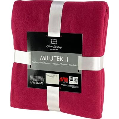 Euromat Couverture polaire douillette pour canapé, avec bord cousu, rouge framboise, 150 x 200 cm Euromat Couverture polaire douillette pour canapé, avec bord cousu, rouge framboise, 150 x 200 cm