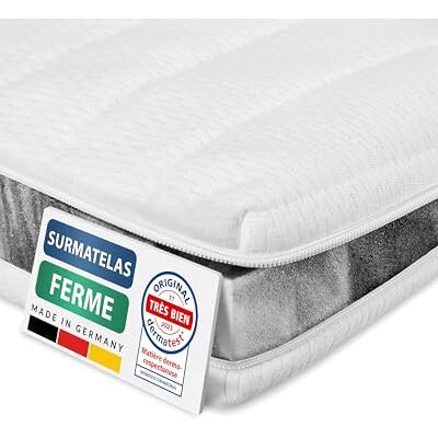 AM Qualitätsmatratzen Surmatelas 180 x 220 cm dur Housse de surmatelas amovible et lavable Surmatelas ferme 180x220 mousse 6 cm Topper pour un bon sommeil 180/220 AM Qualitätsmatratzen Surmatelas 180 x 220 cm dur Housse de surmatelas amovible et lavable Surmatelas ferme 180x220 mousse 6 cm Topper pour un bon sommeil 180/220