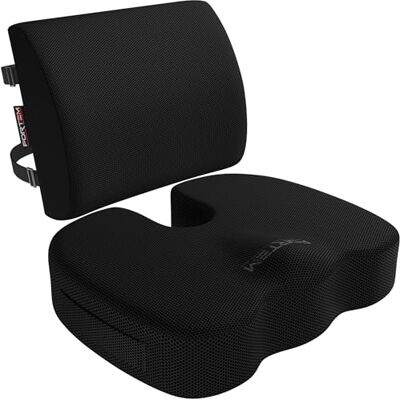 FORTEM Coussin Chaise Bureau et Soutien Dorsal, Oreiller Lombaire Mousse Mémoire, Assise et Dossier Antidérapants pour Gaming, Siège Auto, Confort Coccyx, Housse Amovible, XL FORTEM Coussin Chaise Bureau et Soutien Dorsal, Oreiller Lombaire Mousse Mémoire, Assise et Dossier Antidérapants pour Gaming, Siège Auto, Confort Coccyx, Housse Amovible, XL