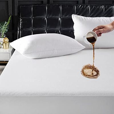 TASTELIFE Protège-matelas imperméable (drap-housse de 20,3 cm à 53,3 cm de profondeur) (grand lit, blanc) TASTELIFE Protège-matelas imperméable (drap-housse de 20,3 cm à 53,3 cm de profondeur) (grand lit, blanc)