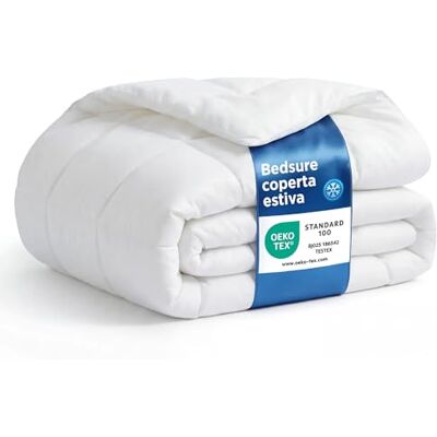 Bedsure Couette d'été légère, 240 x 220 cm, douce, fine et légère, pour l'été, en microfibre respirante Oeko-TEX, pour les personnes allergiques, blanche Bedsure Couette d'été légère, 240 x 220 cm, douce, fine et légère, pour l'été, en microfibre respirante Oeko-TEX, pour les personnes allergiques, blanche