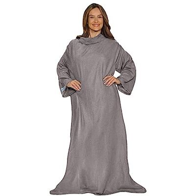 Snuggie Plaid original à manches, chaud, confortable et ultra doux en polaire couverture fonctionnelle avec manches, pour adultes gris clair Snuggie Plaid original à manches, chaud, confortable et ultra doux en polaire couverture fonctionnelle avec manches, pour adultes gris clair