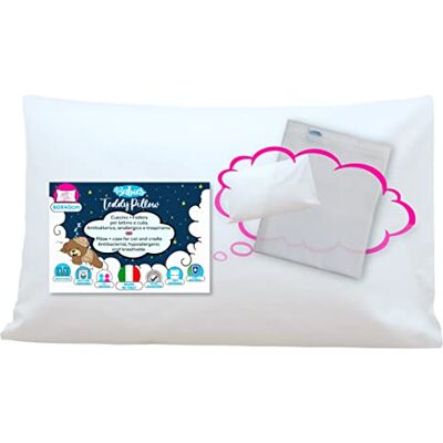 4BABIES - Set Oreiller Plus Taie de Coussin pour Lit Bébé 40x60 Made in Italy Certificat Oeko-TEX Taie d’Oreiller avec Fermeture à enveloppe 100% Pur Coton Coussin+TAIE Blanche 4BABIES - Set Oreiller Plus Taie de Coussin pour Lit Bébé 40x60 Made in Italy Certificat Oeko-TEX Taie d’Oreiller avec Fermeture à enveloppe 100% Pur Coton Coussin+TAIE Blanche