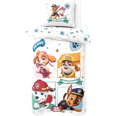 Character World Parure de lit en flanelle Paw Patrol 135 x 200 cm + 80 x 80 cm – Flanelle certifiée Öko-Tex – Fermeture éclair – Douce et chaude pour enfants Personnages Pat' Patrouille Chase Skye Marshall & Rubble Character World Parure de lit en flanelle Paw Patrol 135 x 200 cm + 80 x 80 cm – Flanelle certifiée Öko-Tex – Fermeture éclair – Douce et chaude pour enfants Personnages Pat' Patrouille Chase Skye Marshall & Rubble