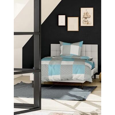 Bierbaum Parure de lit 6277-100% coton renforcé Conçu en Allemagne Turquoise 14-155 x 220 cm + 80 x 80 cm Taille confortable Bierbaum Parure de lit 6277-100% coton renforcé Conçu en Allemagne Turquoise 14-155 x 220 cm + 80 x 80 cm Taille confortable