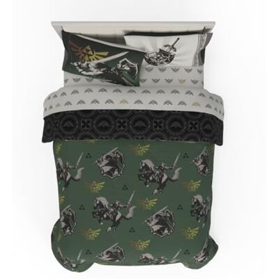Franco Collectibles Legend of Zelda Gaming Parure de lit 7 pièces super douce réversible avec couvre-oreiller, lit double, (produit sous licence officielle) Franco Collectibles Legend of Zelda Gaming Parure de lit 7 pièces super douce réversible avec couvre-oreiller, lit double, (produit sous licence officielle)