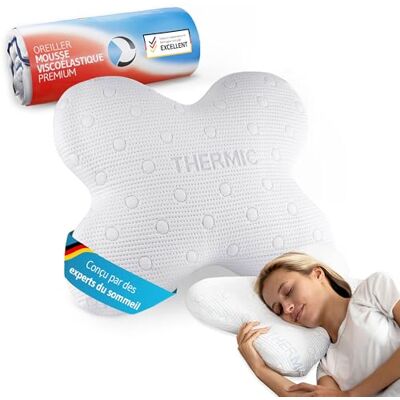 Third of Life Coussin Mémoire de Forme ACAMAR – Coussin Cervical Ergonomique Orthopédique en Mousse Viscoélastique – Confort Latéral et Mi-Côté Ventre – Oreiller Papillon avec Taie Thermorégulatrice, 55x47x12 cm Third of Life Coussin Mémoire de Forme ACAMAR – Coussin Cervical Ergonomique Orthopédique en Mousse Viscoélastique – Confort Latéral et Mi-Côté Ventre – Oreiller Papillon avec Taie Thermorégulatrice, 55x47x12 cm