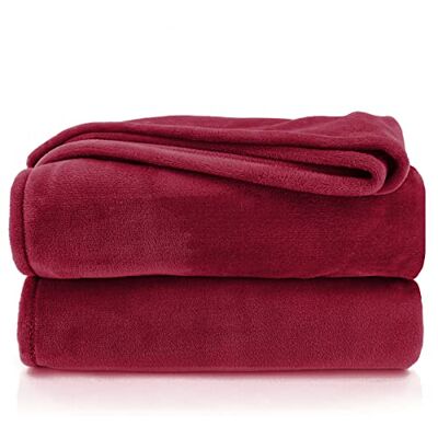 heimtexland Plaid douillet en flanelle chaude Certifié Oekotex Couvre-lit Couverture de canapé Non pelucheuse Super douce XXL 220 x 240 cm Type 380 Bordeaux bordeaux heimtexland Plaid douillet en flanelle chaude Certifié Oekotex Couvre-lit Couverture de canapé Non pelucheuse Super douce XXL 220 x 240 cm Type 380 Bordeaux bordeaux