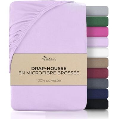NatureMark Drap-housse en microfibre Doux, respirant et facile d'entretien Doux pour la peau, séchage rapide et indéformable 140 x 200 cm Lilas/lavande NatureMark Drap-housse en microfibre Doux, respirant et facile d'entretien Doux pour la peau, séchage rapide et indéformable 140 x 200 cm Lilas/lavande