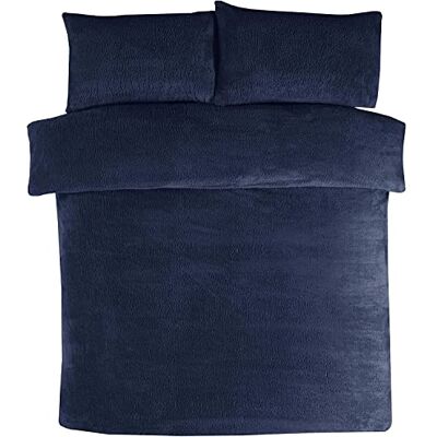 Sleepdown Parure de lit en polaire thermique chaude et confortable avec housse de couette et taies d'oreiller King size (220 x 230 cm) Bleu marine Sleepdown Parure de lit en polaire thermique chaude et confortable avec housse de couette et taies d'oreiller King size (220 x 230 cm) Bleu marine