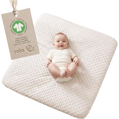 roba Housse de Matelas à Langer Extensible Frosty Almond 85 x 75 cm Coton Bio Certifié Oeko-Tex® & GOTS Tissu Doux et Lavable en Machine Motif Pois en Relief Beige roba Housse de Matelas à Langer Extensible Frosty Almond 85 x 75 cm Coton Bio Certifié Oeko-Tex® & GOTS Tissu Doux et Lavable en Machine Motif Pois en Relief Beige