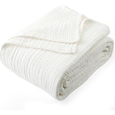 Carriediosa Couverture d'été à 4 couches en mousseline de coton 100% coton à 4 couches, douce, légère et respirante pour adultes, toutes saisons, 177,8 x 203,2 cm, blanc Carriediosa Couverture d'été à 4 couches en mousseline de coton 100% coton à 4 couches, douce, légère et respirante pour adultes, toutes saisons, 177,8 x 203,2 cm, blanc