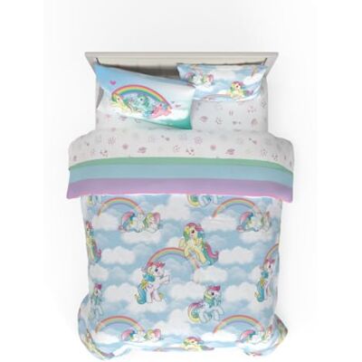Franco Collectibles My Little Pony Parure de lit classique rétro arc-en-ciel 7 pièces super douce avec couvre-oreiller, grand lit, (produit sous licence officielle) Franco Collectibles My Little Pony Parure de lit classique rétro arc-en-ciel 7 pièces super douce avec couvre-oreiller, grand lit, (produit sous licence officielle)
